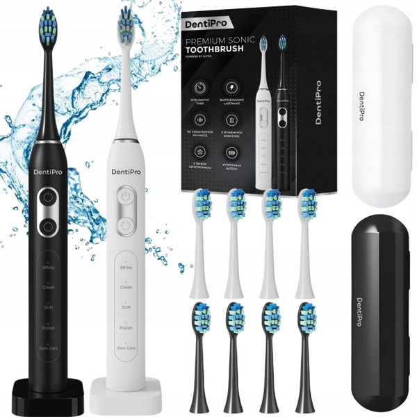 Zestaw szczoteczek sonicznych ALPHA DentiPro (2 szt.)