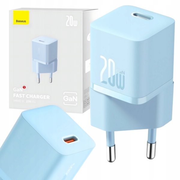 ŁADOWARKA SIECIOWA BASEUS GAN5 MINI 20W NIEBIESKA CCGN050103