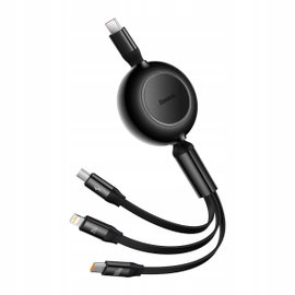 Kabel Typ-C - micro USB-Lightning-Typ-C BASEUS Bright Mirror 4 1.1m Czarny