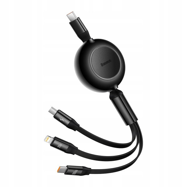 Kabel Typ-C - micro USB-Lightning-Typ-C BASEUS Bright Mirror 4 1.1m Czarny