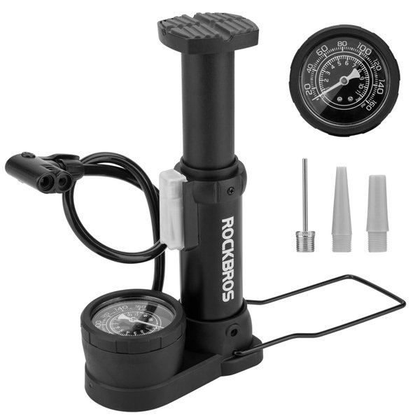 Pompka rowerowa Rockbros 42610002001 podłogowa z manometrem - czarna