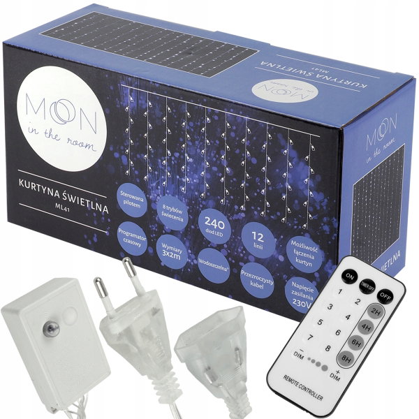 Kurtyna LED MOON IN THE ROOM ML41C 2 x 3 m Sieciowe