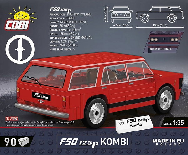 Klocki plastikowe COBI Youngtimer Collection Fiat 125P Kombi COBI-24603