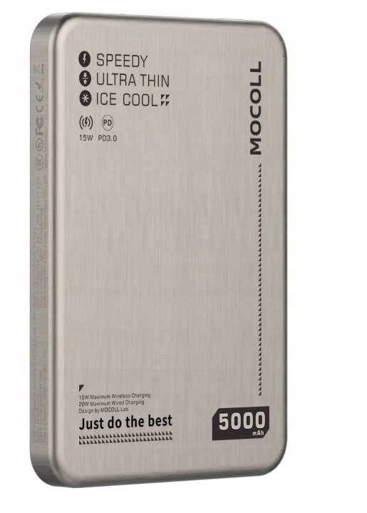 Powerbank MOCOLL Ultra Slim Tiny Icy Crystal 5000 mAh 20W Złoty