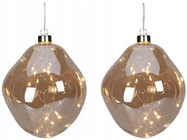 Bombka CHRISTMAS DECORATION Kropla 12 cm Złoty (2 sztuki)