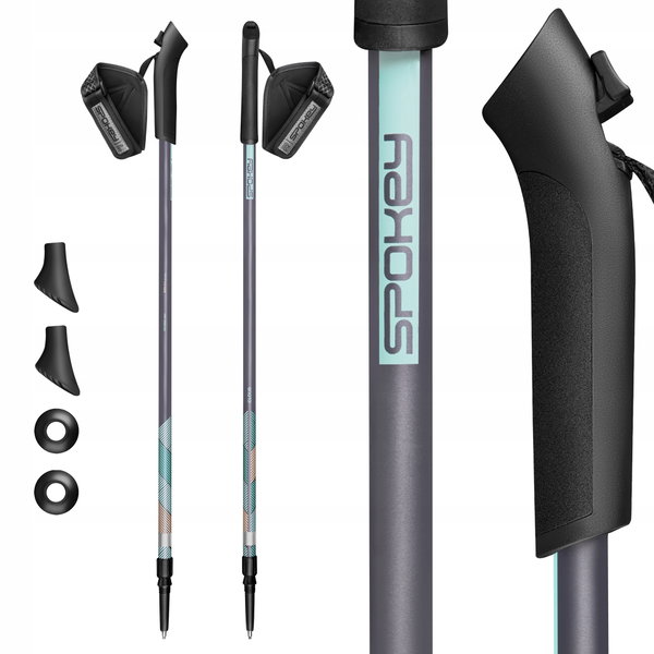 Kijki do nordic walking SPOKEY Cloud (95 - 135 cm) Szaro-turkusowy