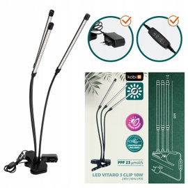 Lampa LED do roślin KOBI Design Vitaro 3 CLIP 001513