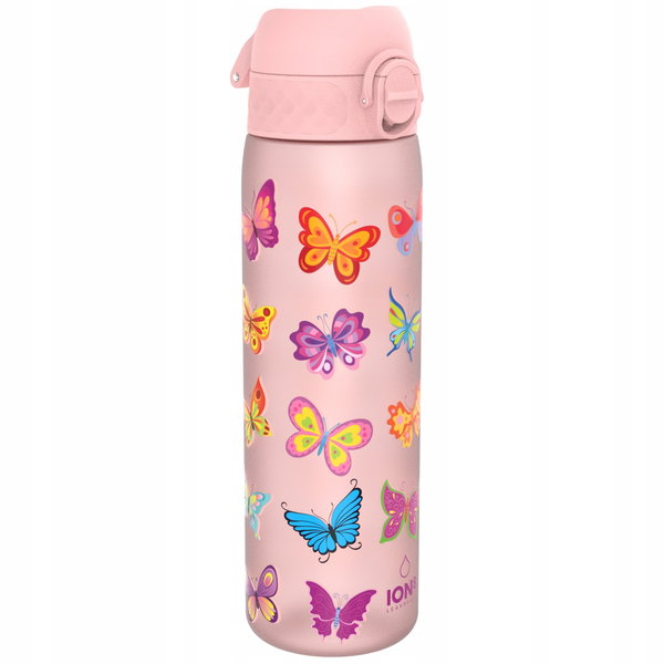 Butelka plastikowa ION8 Motyle I8RF500PRBFLY 500ml Różowa