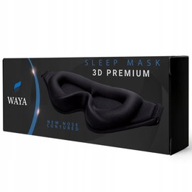Opaska na oczy WAYA 3D Premium V2 Czarny + worek WAYA