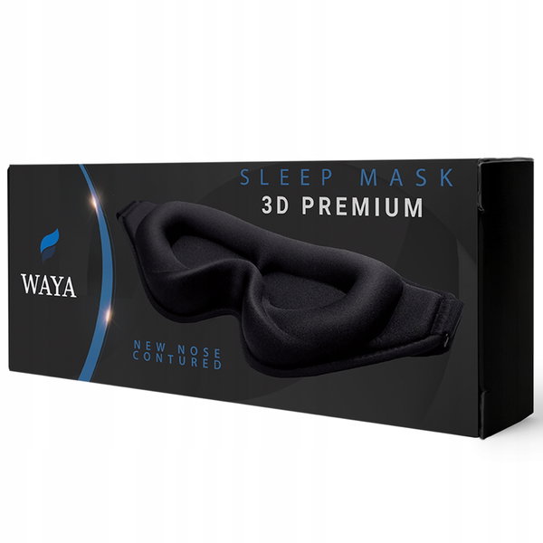 Opaska na oczy WAYA 3D Premium V2 Czarny + worek WAYA
