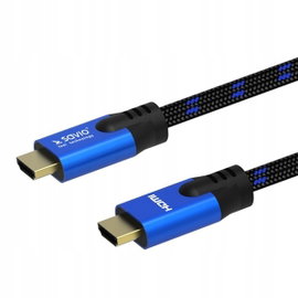 SAVIO CL-143 Kabel HDMI v2.1, 3m, miedź, oplot bawełniany, metalowe wtyczki