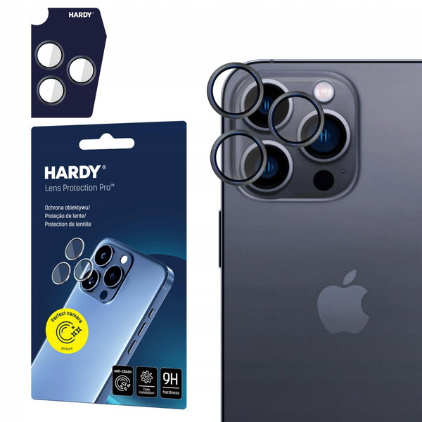 Szkło hartowane na obiektyw 3MK do Apple iPhone 16 Pro/16 Pro Max Czarny