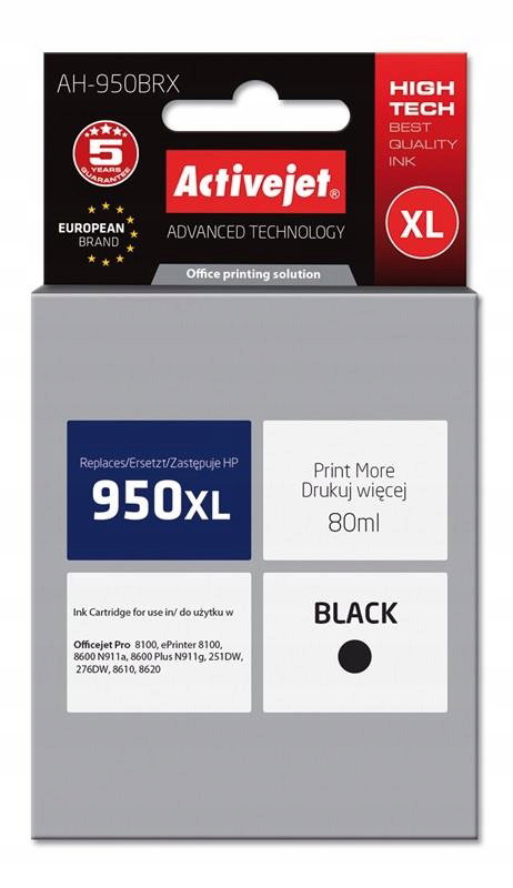 Tusz ACTIVEJET do HP 950 XL CN045AE Czarny 80 ml AH-950BRX
