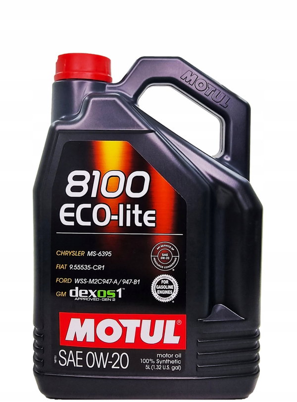 MOT0W20EL5 OLEJ MOTUL 0W20 5L 8100 ECO-LITE / SP-RC / GF-6A / GM DEXOS1 GEN