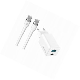 Szybka ładowarka GaN 45W 2 wejścia USB i USB-C z kablem do Samsung A32 Lte