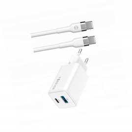 Szybka ładowarka GaN 45W 2 wejścia USB i USB-C z kablem do Samsung A72 4G