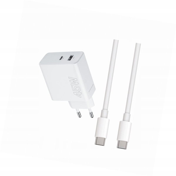 Szybka ładowarka 45W z długim kablem 2m 2 wejścia do Tecno Spark 10