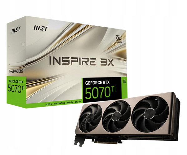 Karta graficzna MSI GeForce RTX 5070 Ti INSPIRE 3X OC 16GB GDDR7 256bit