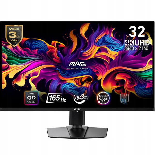 Monitor 4K OLED MSI MAG 321UP QD-OLED 32'' 165Hz 0,03ms USB-C AI Vision