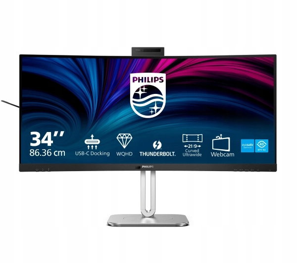 Monitor LED Philips 34B2U6603CH/00 z kamerą 34'' UWQHD VA 120Hz 4ms