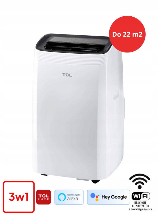 Klimatyzator przenośny TCL TAC-09CPB/MZW 2.6 WIFI Chłodzenie / Osuszanie