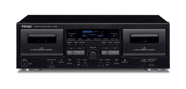 Magnetofon dwukasetowy Teac W-1200 stereo Pilot USB AUX Czarny