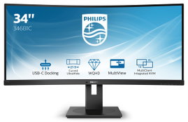 Zakrzywiony Monitor 34 cale Philips B-line 346B1C/00 VA 5 ms USB-C sRGB 99%