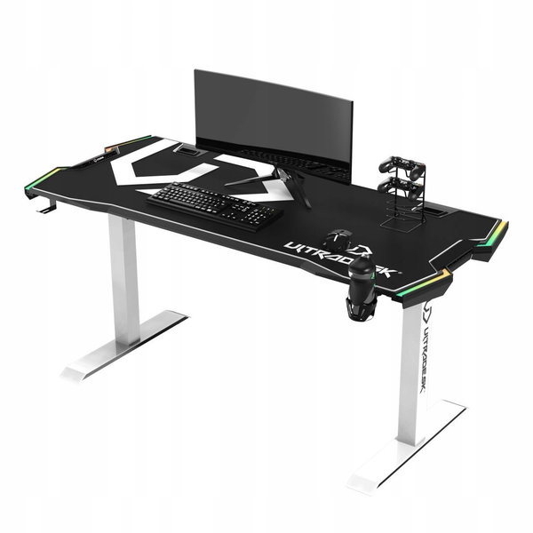 Biurko gamingowe Ultradesk FORCE 1/2 166cm Regulacja wysokości Czarne