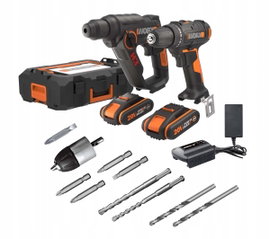 Zestaw Worx Wiertarka udarowa WX390 + Wkrętarka WX101 2 Akumulatory