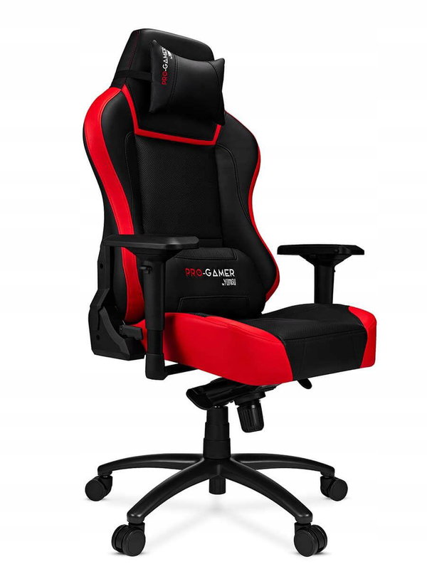 Fotel gamingowy Pro-Gamer Gorgon 2.0 Skóra ECO Tkanina Czarno-Czerwony