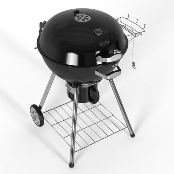 Grill węglowy przenośny na kółkach Koler Ember C2 Termometr Popielnik