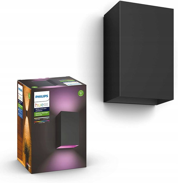 Kinkiet zewnętrzny Philips Hue White and Colour Ambiance Resonate Czarny