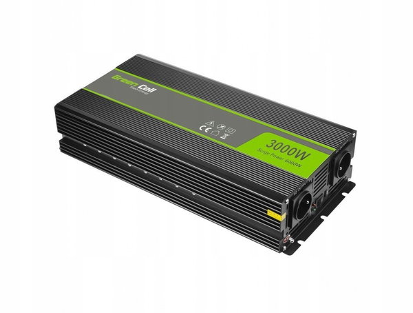 Przetwornica Green Cell INV12 12V na 230V 3000/6000W Modyfikowana sinusoida