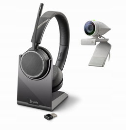Słuchawki bezprzewodowe Plantronics Voyager 4220 UC + Poly Studio P5 Kit