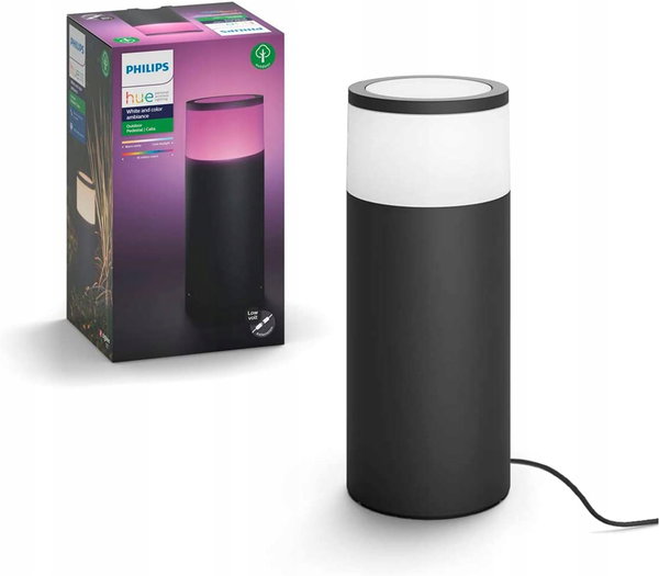 Zewnętrzna latarnia Philips Calla Hue Pedestal Black 17420/30/P7 8W