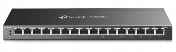 Switch TP-LINK TL-SG116P 16 portów Czarny