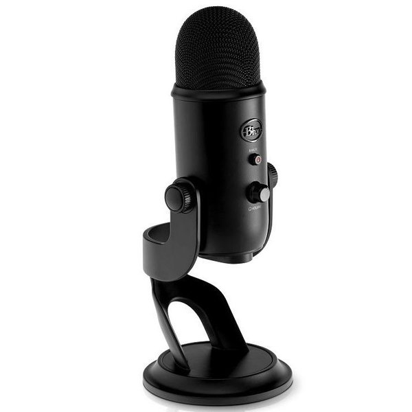 Mikrofon biurkowy przewodowy Blue Yeti Blackout USB Streaming Czarny