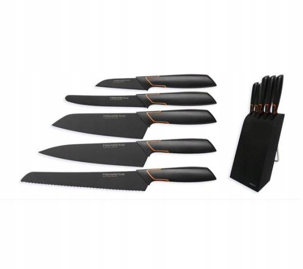 ZESTAW FISKARS 978791 EDGE KOMPLET 5 NOŻY W BLOKU CZARNY