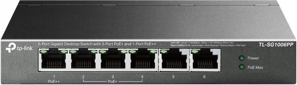 Switch 6 portów TP-LINK TL-SG1006PP Czarny