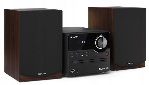 Wieża Radio Sharp XL-B512 CD MP3 FM Bluetooth USB AUX 2x7,5W Pilot Brązowy