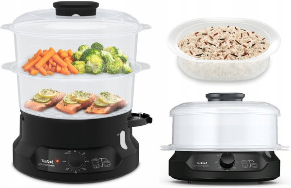 Parowar Tefal Minicompact Steam Cooker VC1398 6L 800W 2 Pojemniki