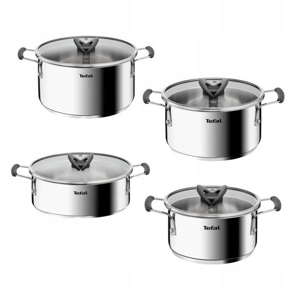 Zestaw garnków Tefal Opti Space G7378S55 Indukcja Stal 8 elementów