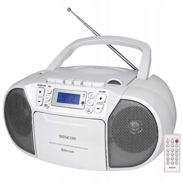 Radio Magnetofon Odtwarzacz CD USB Kasety Bluetooth Sencor SPT 3907 W