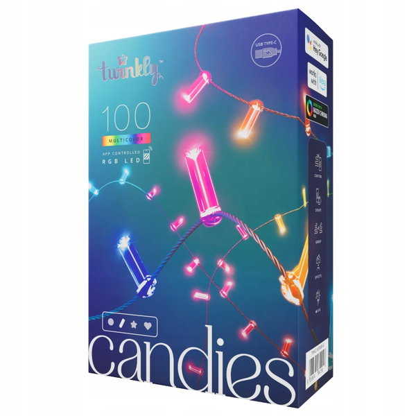 Girlanda świetlna LED Twinkly CANDIES 100xLED Oświetlenie choinkowe 8m