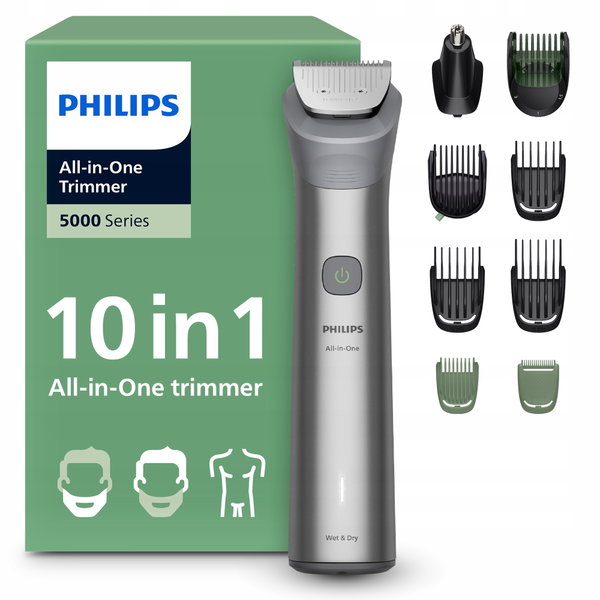 Trymer wielofunkcyjny Philips Seria 5000 MG5931/15 8 nasadek 120min
