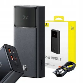 Powerbank Baseus Star-Lord 20000 mAh 65W 2x USB-A / USB-C / microUSB Czarny