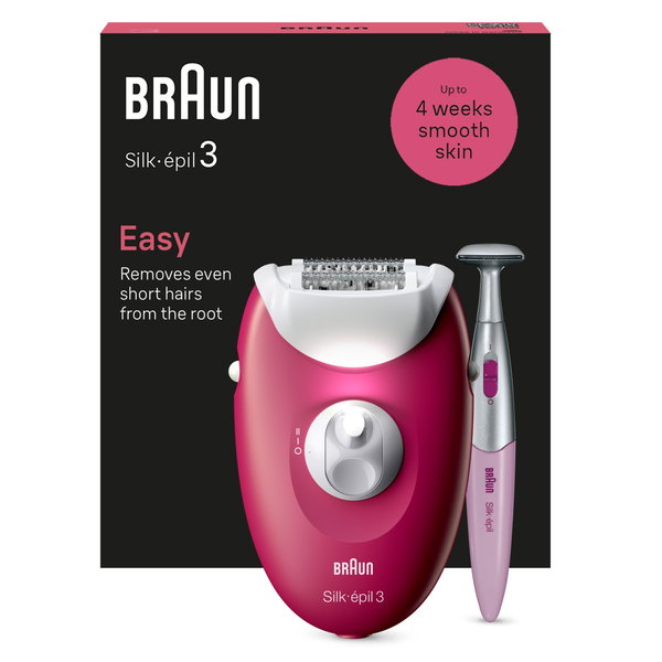 Depilator damski Braun Silk-epil 3 3-202 pęsety Biało-Różowy