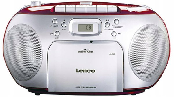 Radiomagnetofon Radio CD FM Lenco SCD-420 Kasety AUX Czerwony