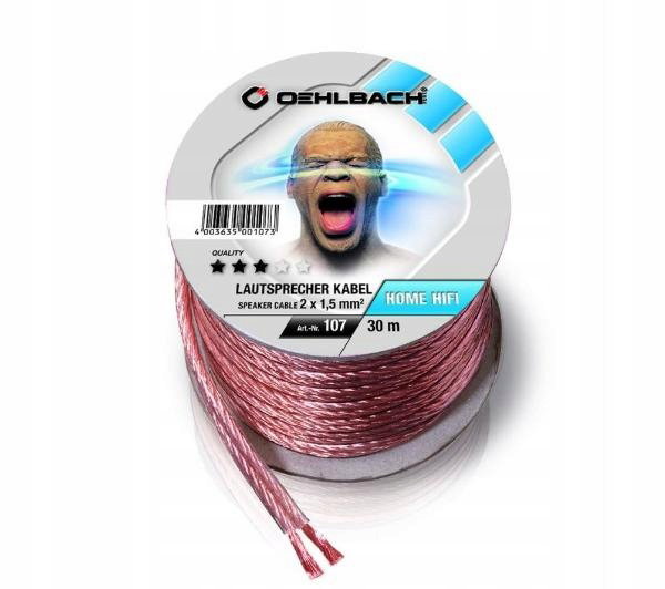 Kabel Przewód głośnikowy Oehlbach SP-15 107 2 x 1,5mm2 30 metrów