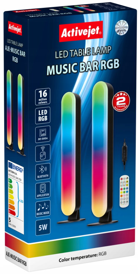 Lampa stojąca LED ActiveJet AJE-MUSIC BAR RGB Bluetooth Regulacja jasności